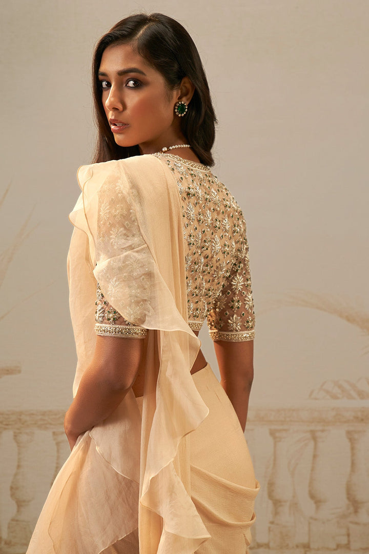 Sneh Ruffle Saree Set-RTS