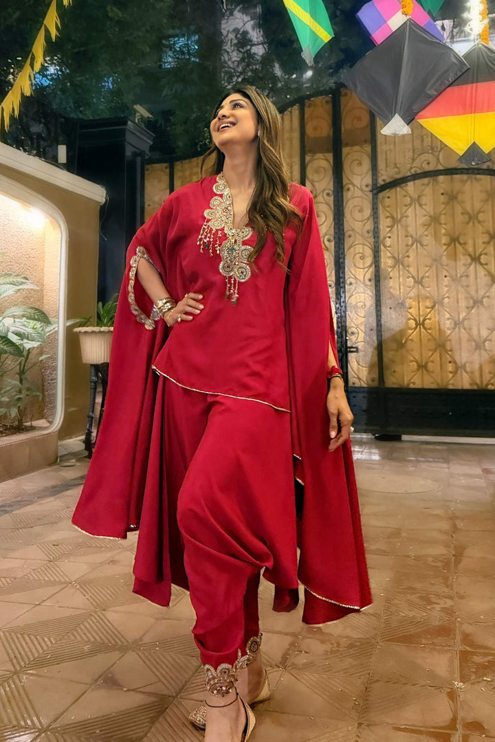 Shilpa Shetty In Shama Cape Set