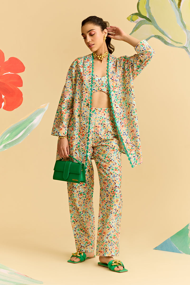 Ikkat Printed Cape Set