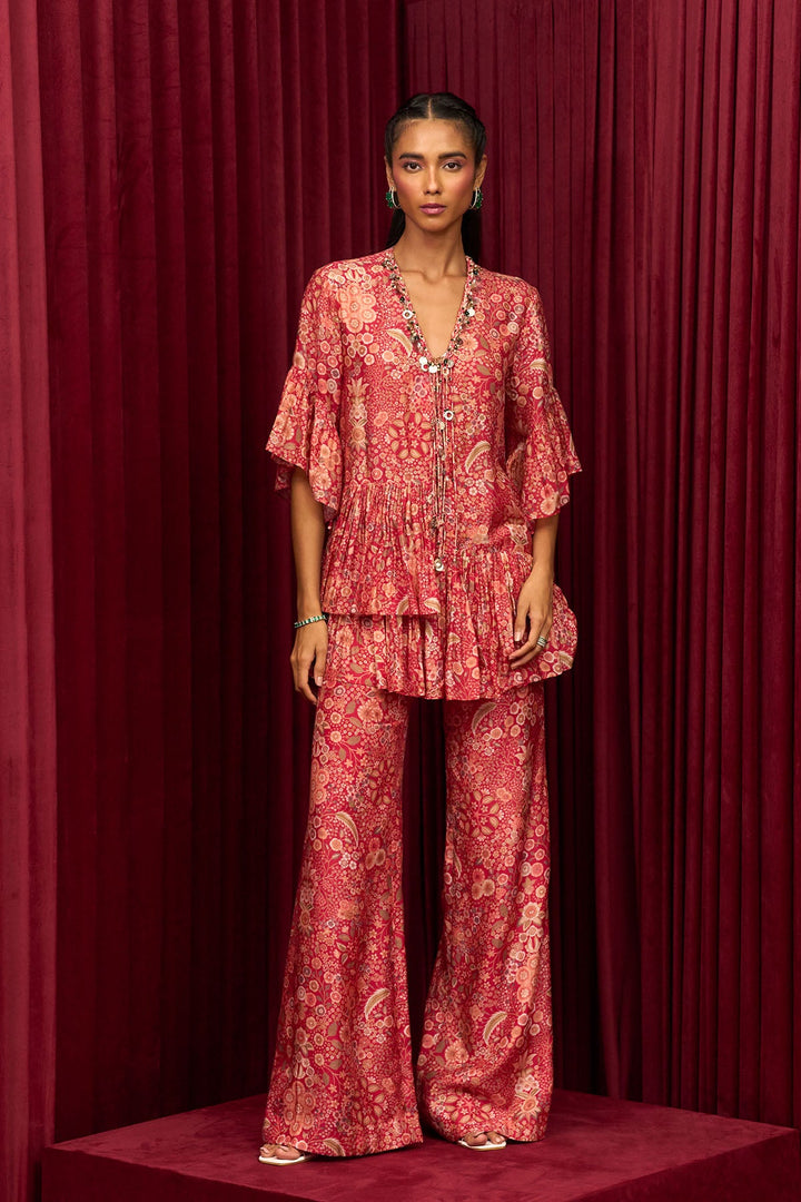 Melody Frill Top Pants Set-RTS