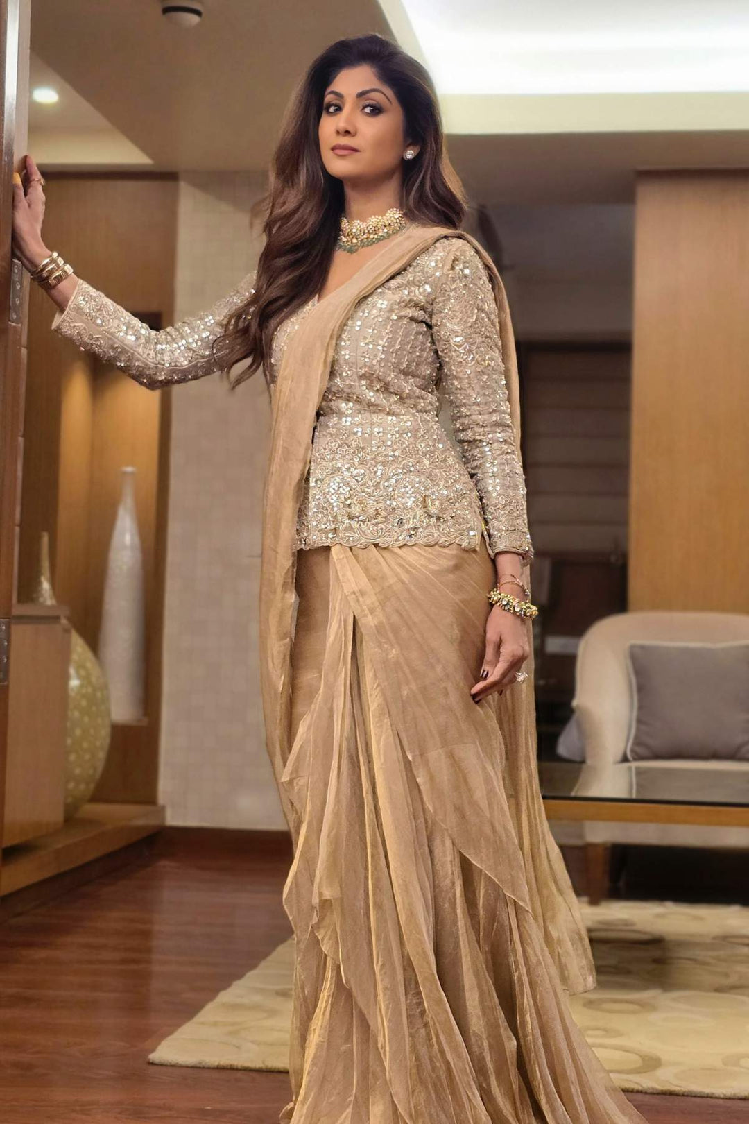 Shilpa Shetty In Miraaz Saree Set