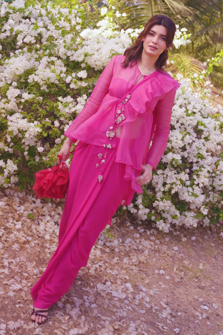 Diana Penty in Garnet Saree Set