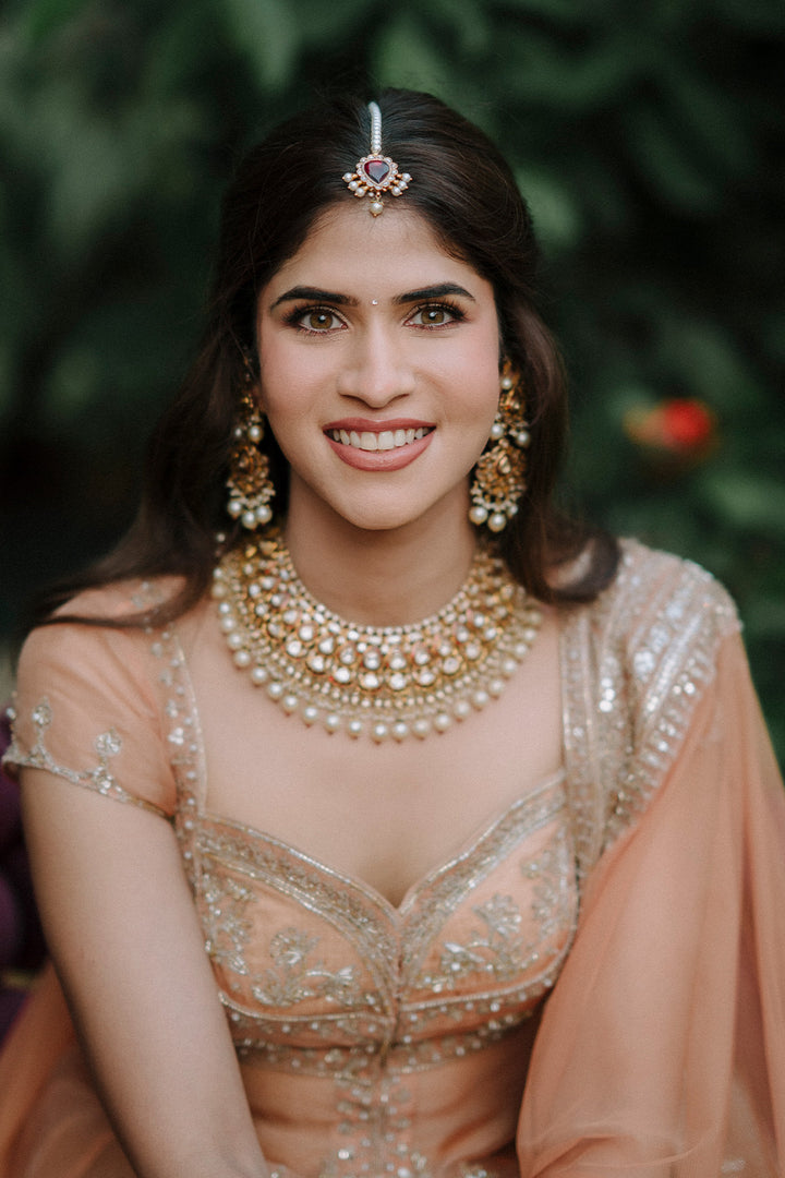 ⁠Nayanika Reddy in Lustre Lehenga Set