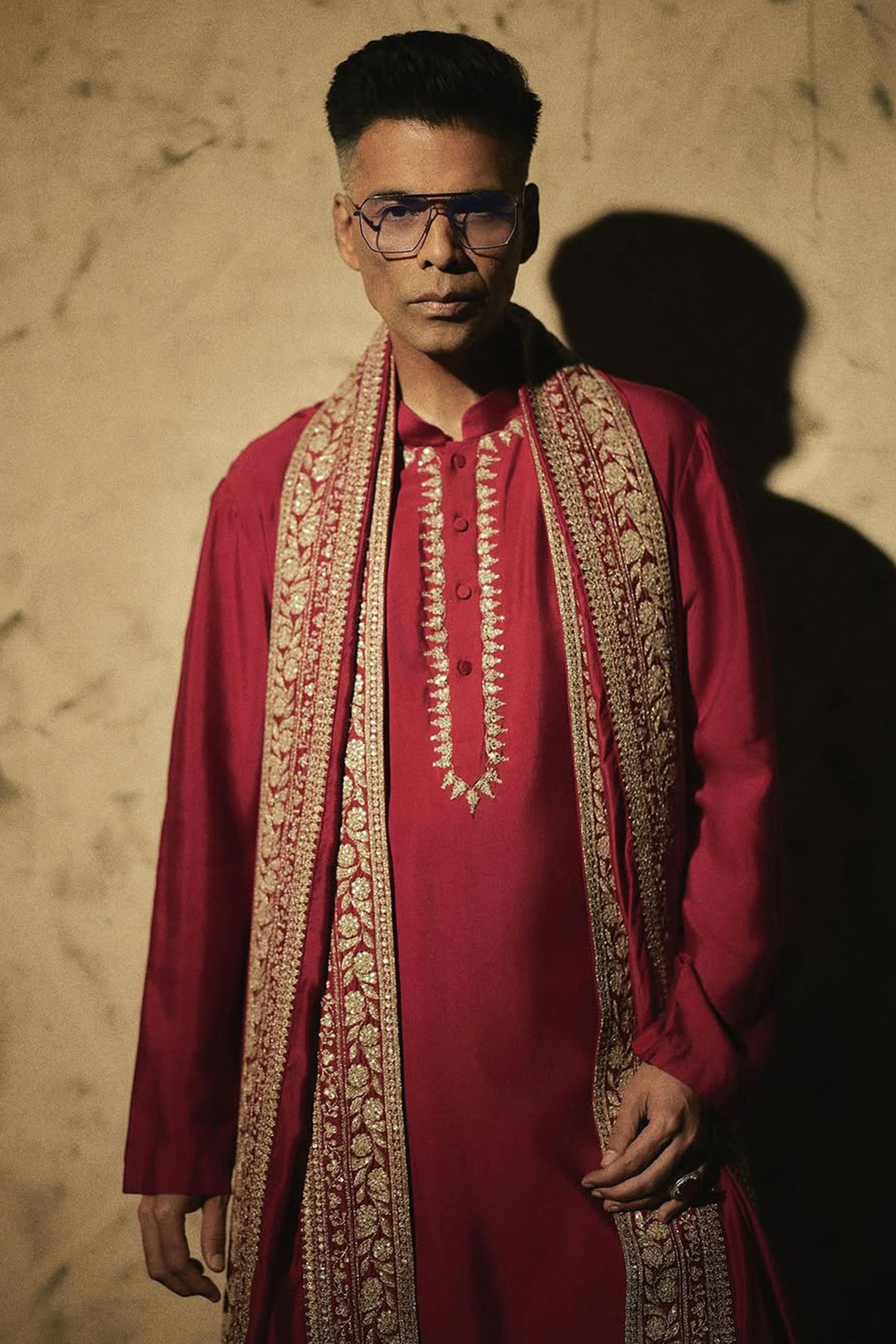 Karan Johar In Belong Kurta Shawl Set