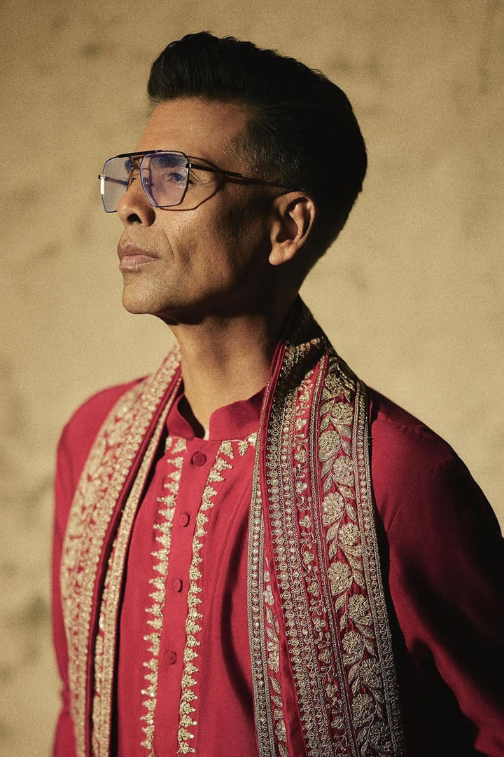 Karan Johar In Belong Kurta Shawl Set