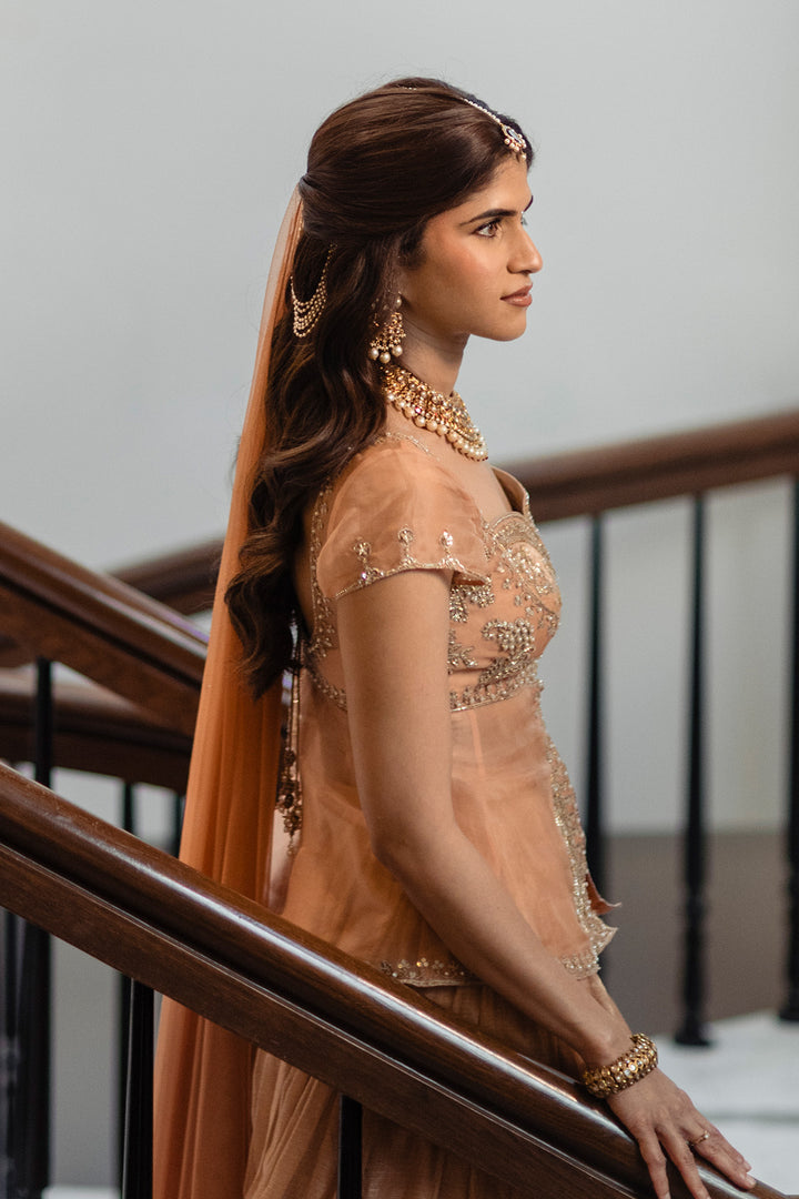 ⁠Nayanika Reddy in Lustre Lehenga Set