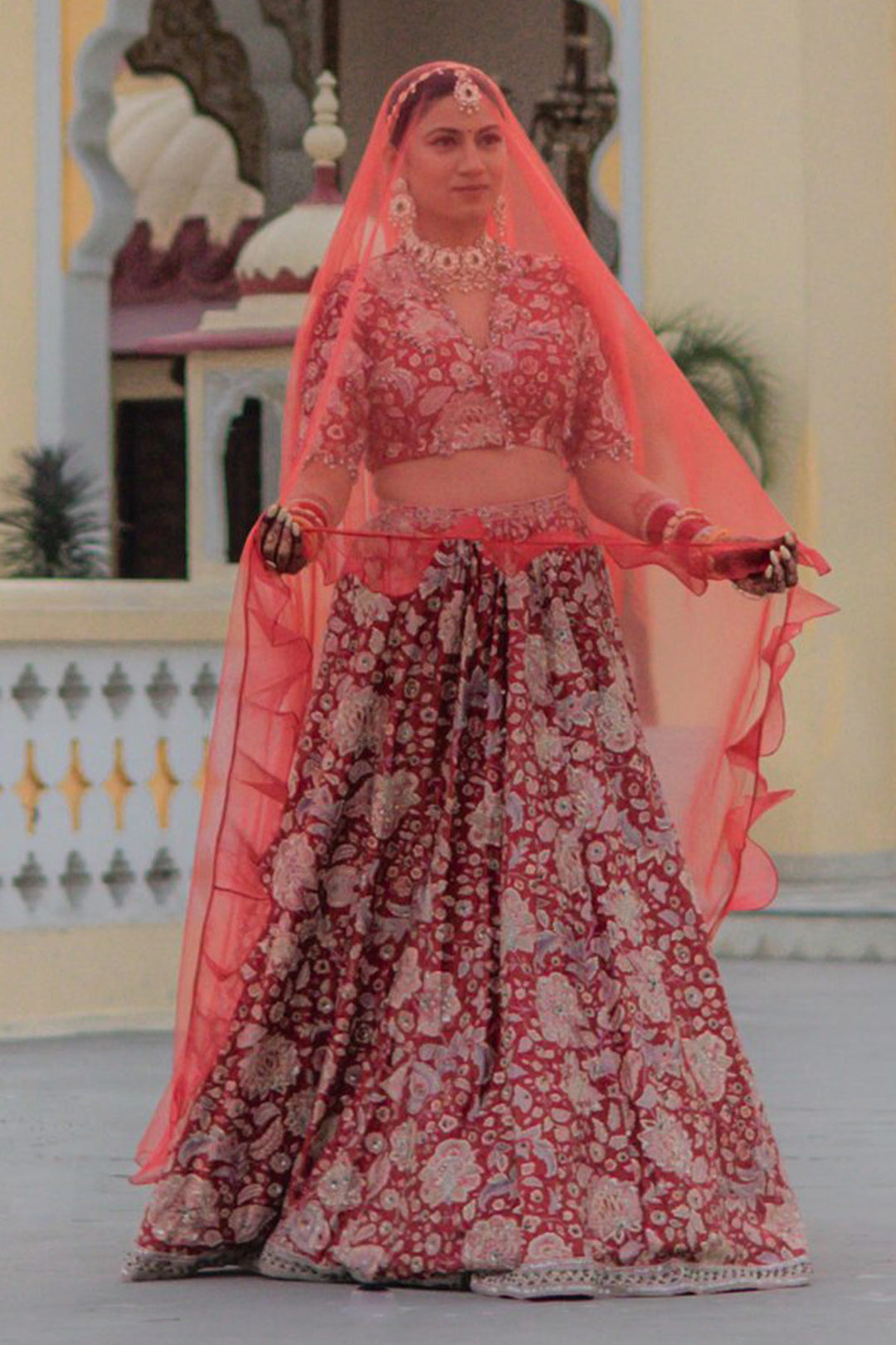 SWASTIKA IN STARLET LEHENGA SET