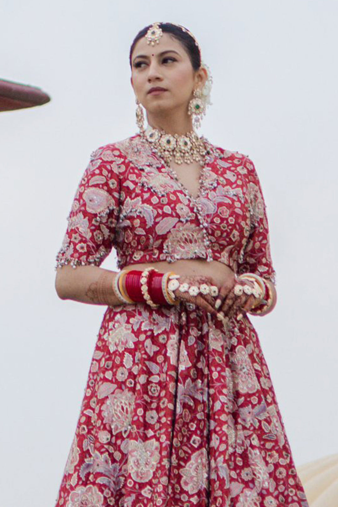 SWASTIKA IN STARLET LEHENGA SET