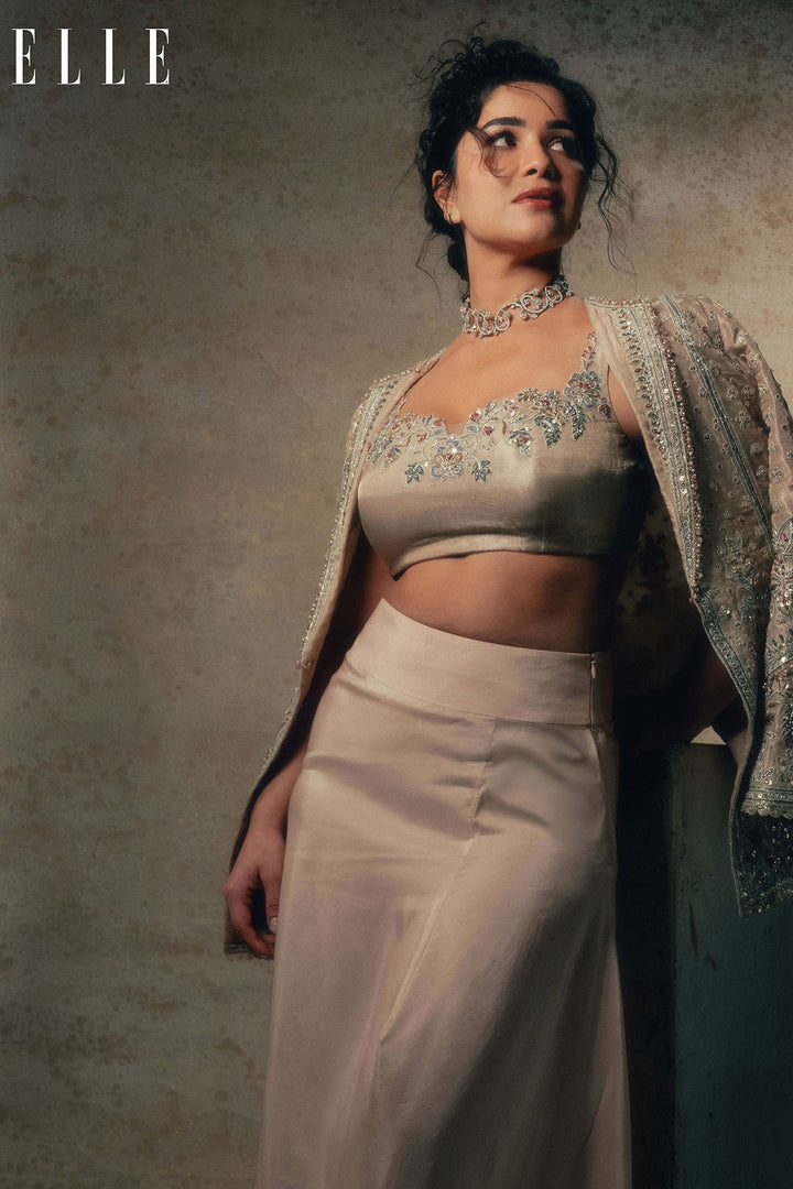 Sara Tendulkar in Loop Jacket Skirt Set