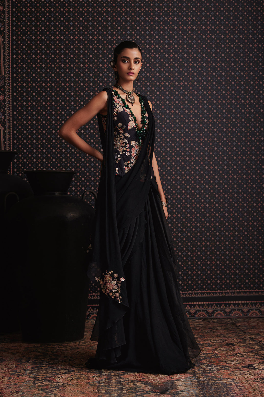 Nocturne Saree Set