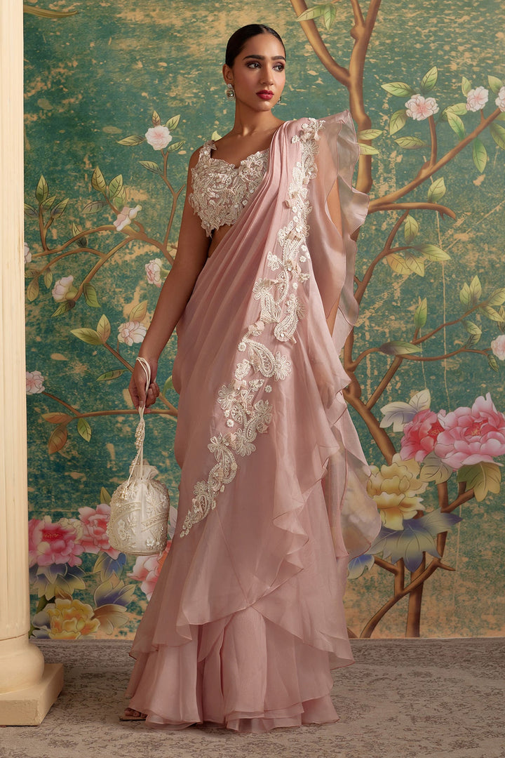 Dainty Ruffle Saree Set-RTS