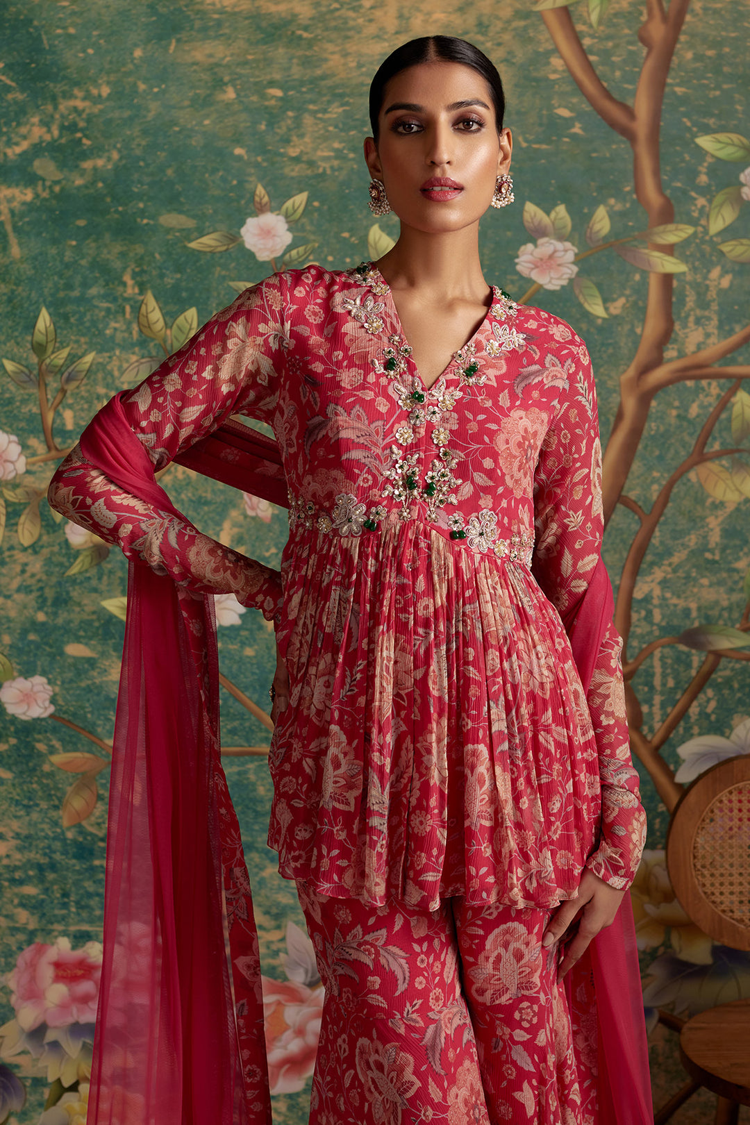 AWESPRING PEPLUM SHARARA SET