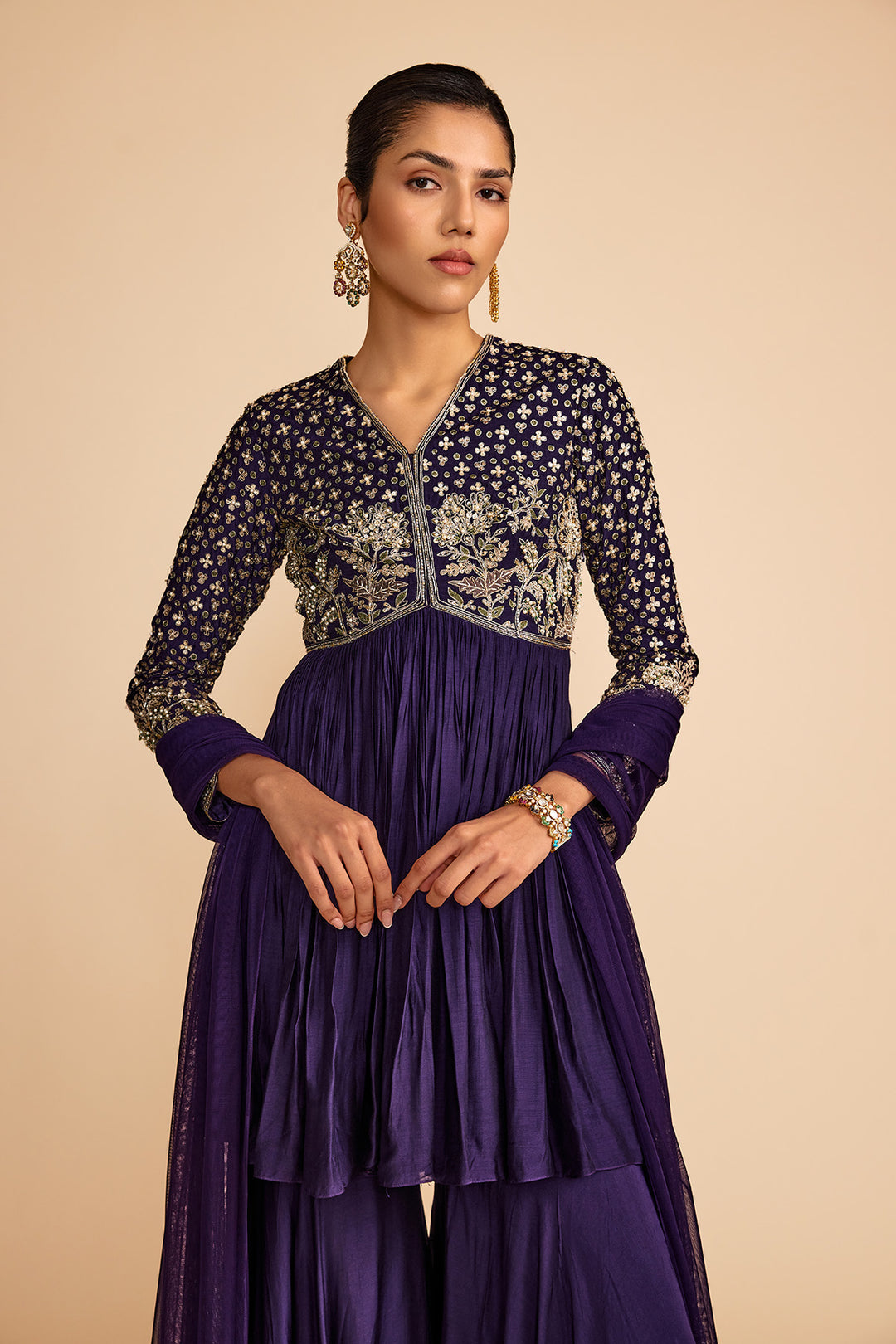 Qasida Short Anarkali Set