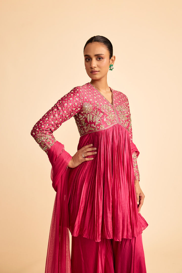 Qasida Short Anarkali Set