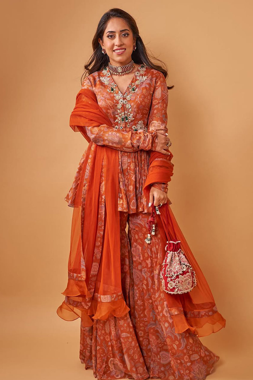 peplum sharara dress Buy MAUVE PEPLUM AND SHARARA SET by Designer Sanya Gulati