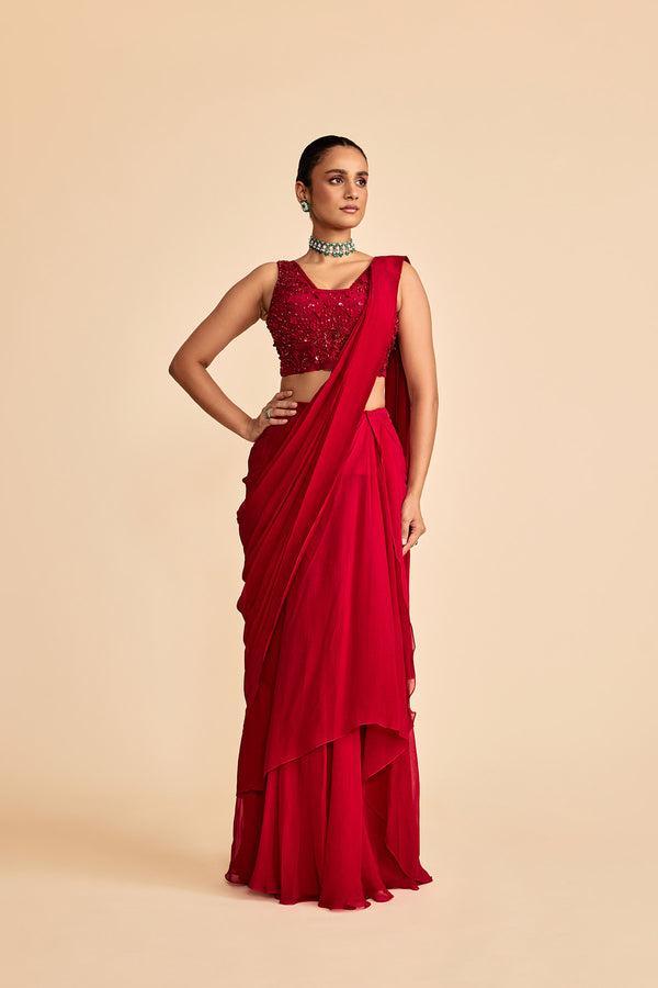 SPINDLE SAREE SET