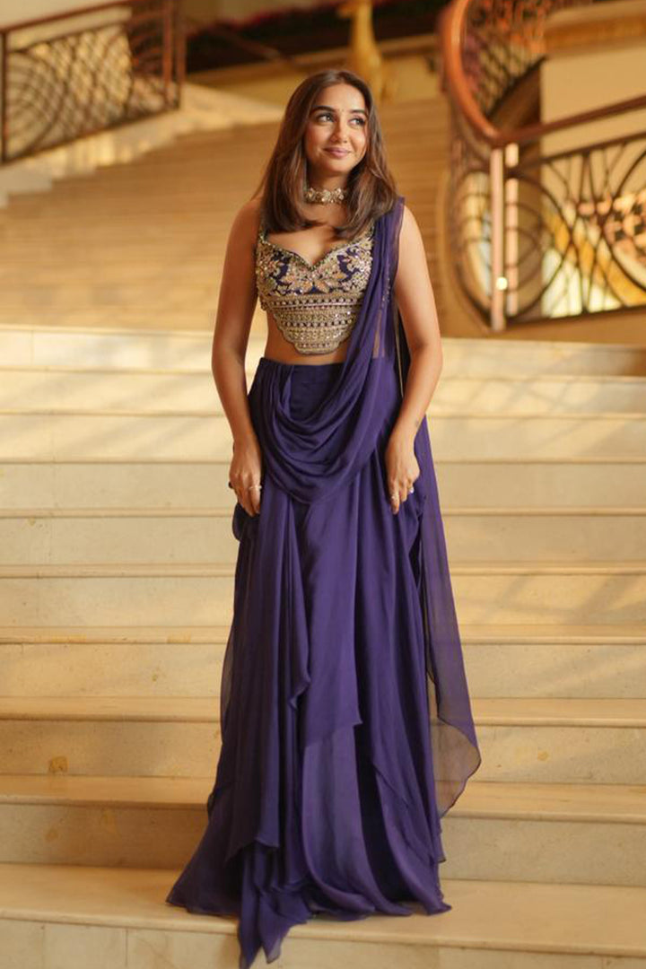 Prajakati Koli in Knot Saree Set