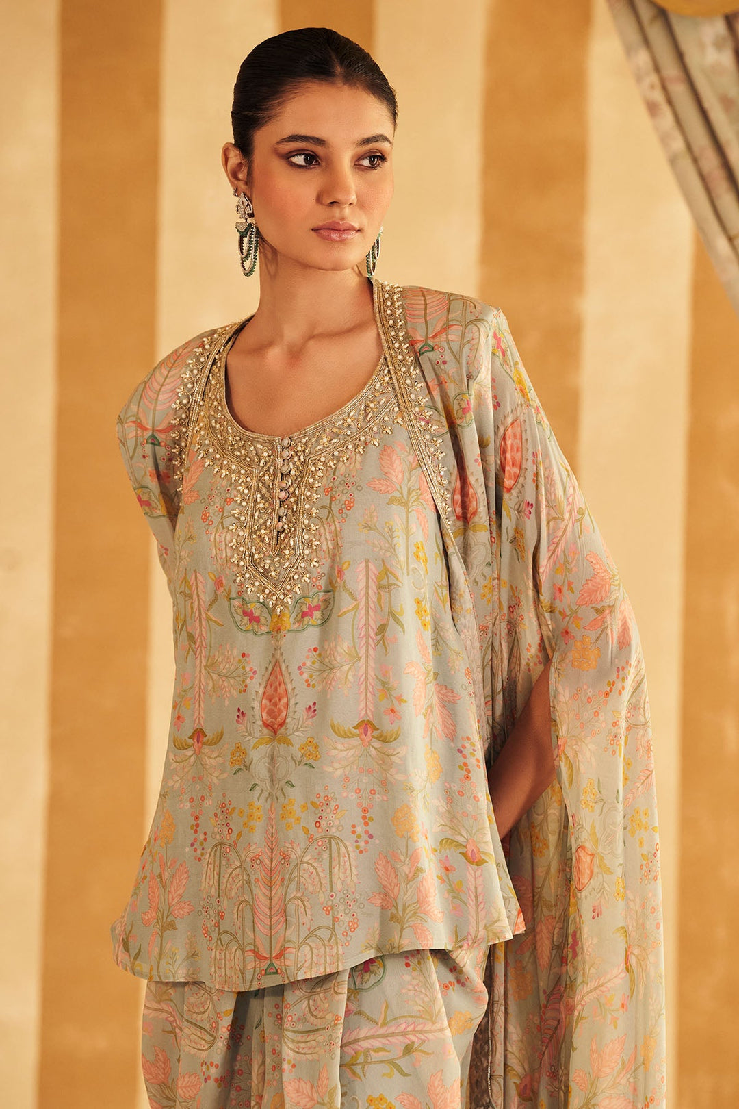 Gil Kurta Cape Set-RTS