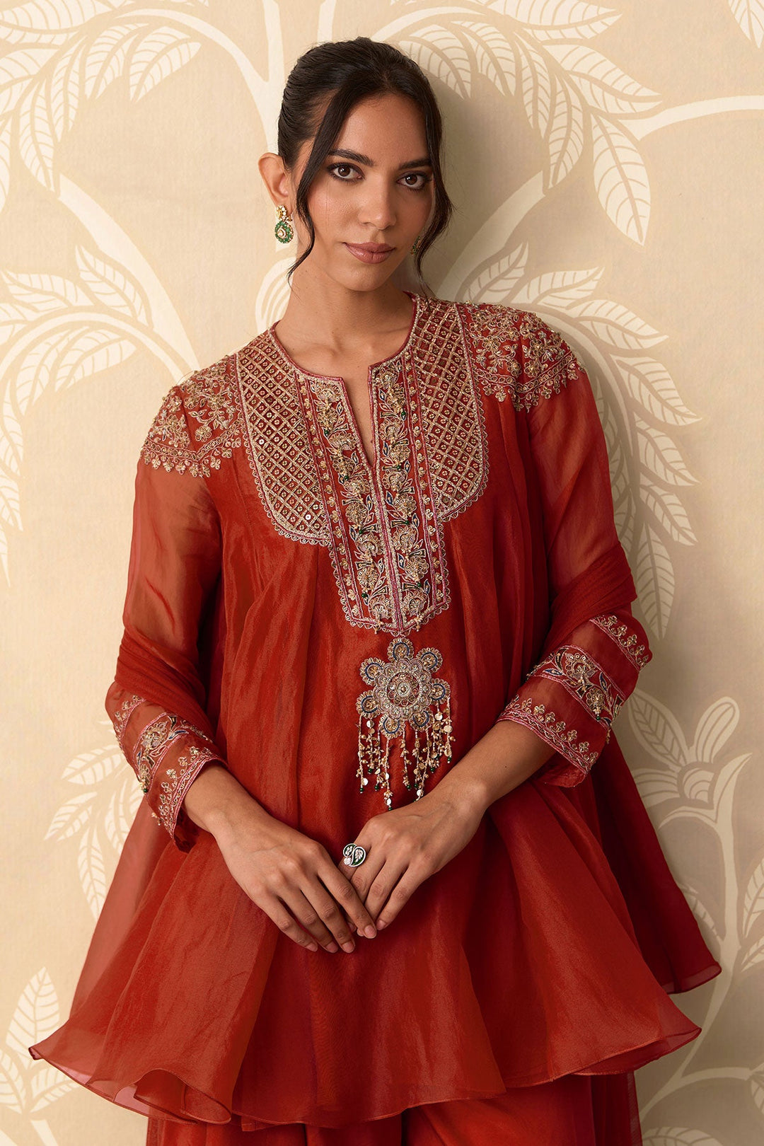 Surkh Kurta Salwar Set-RTS