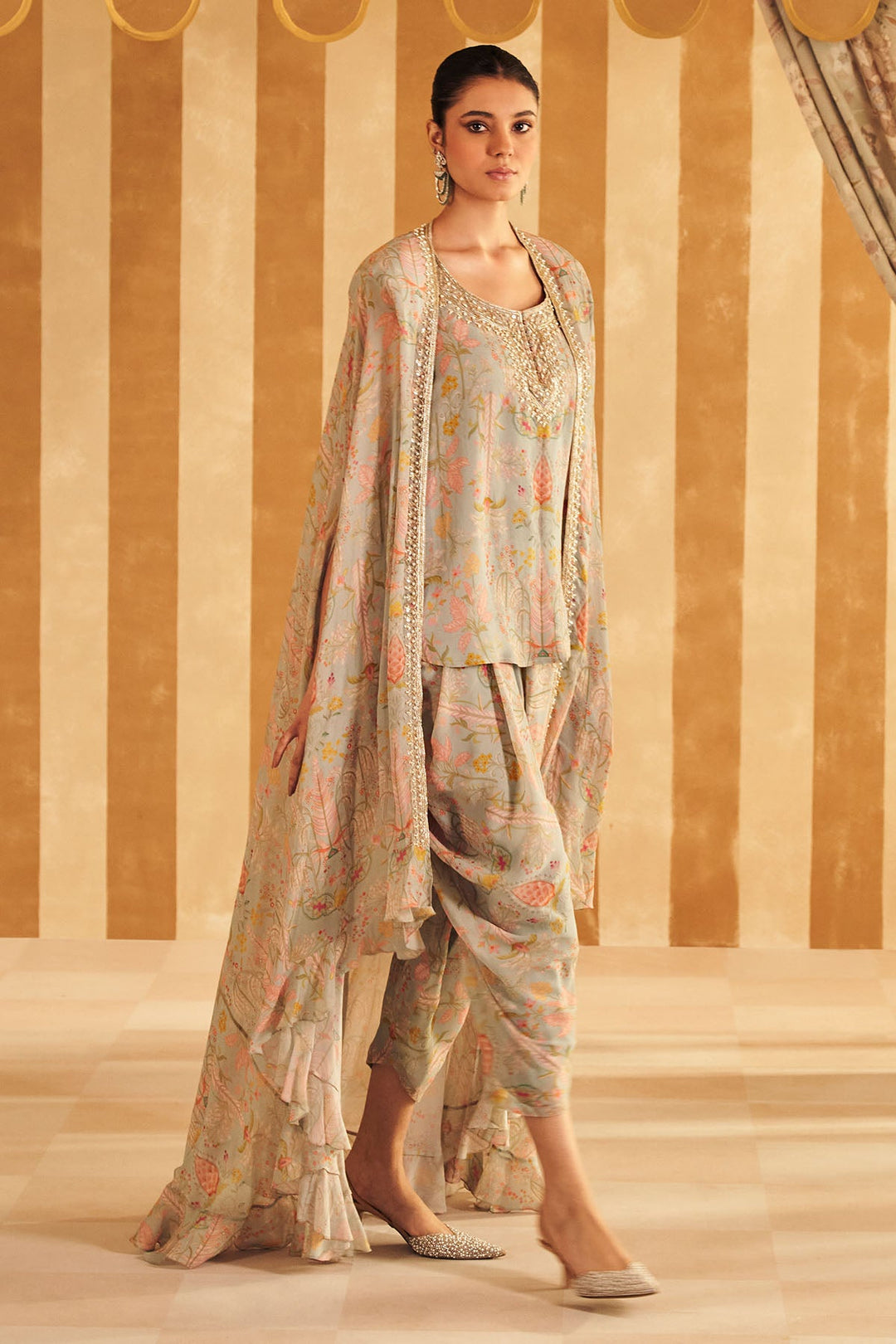 Gil Kurta Cape Set-RTS