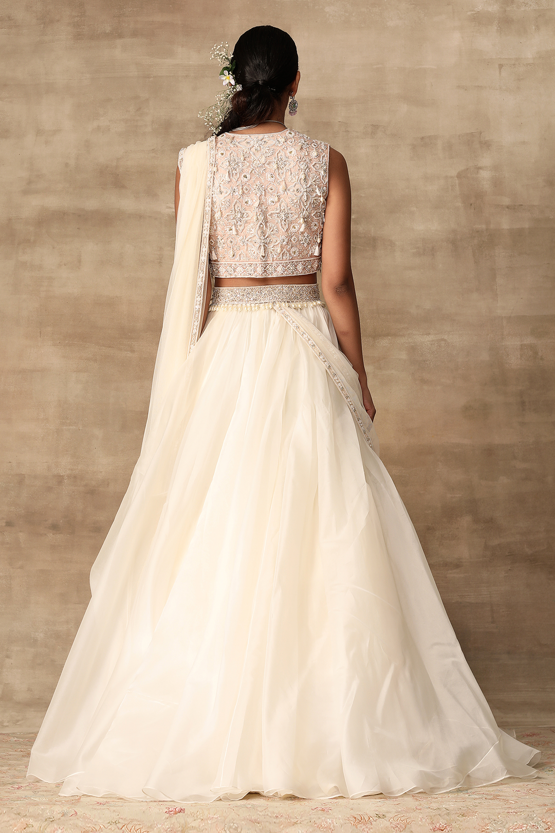 RIDHI-MEHRA-Ivory heavy pearl embroidered organza