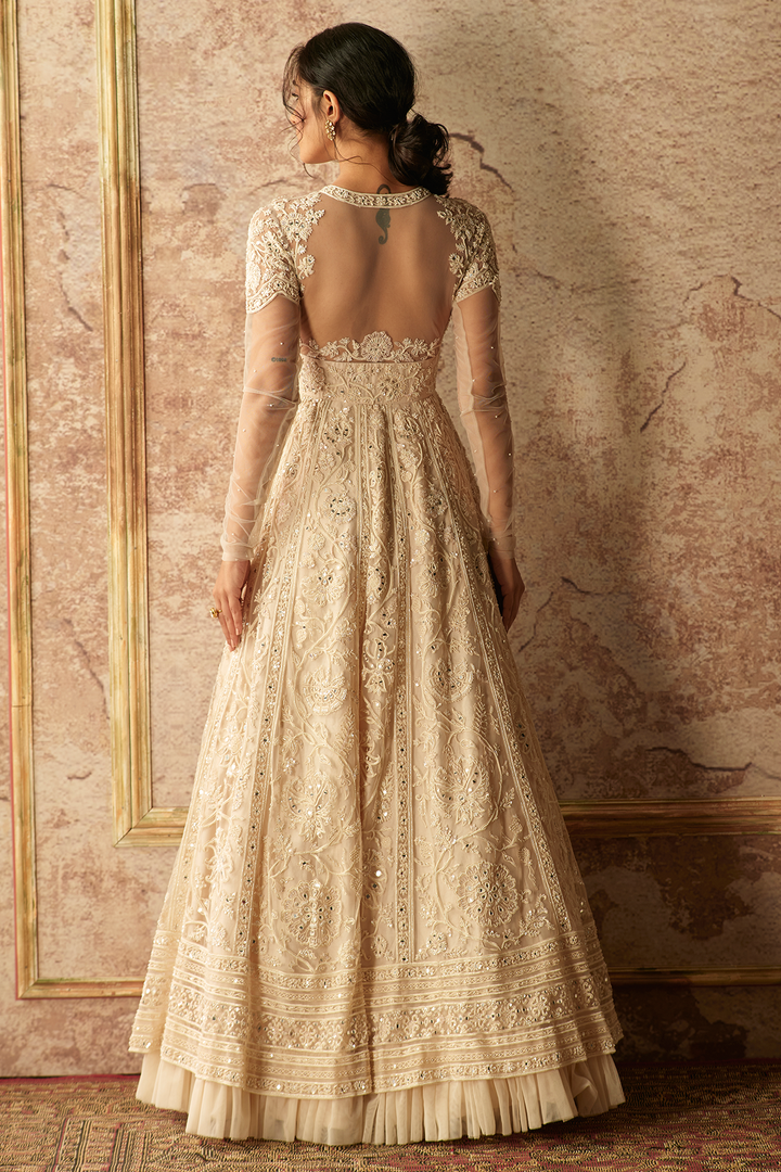 RM-Ivory net embroidered-anarkali